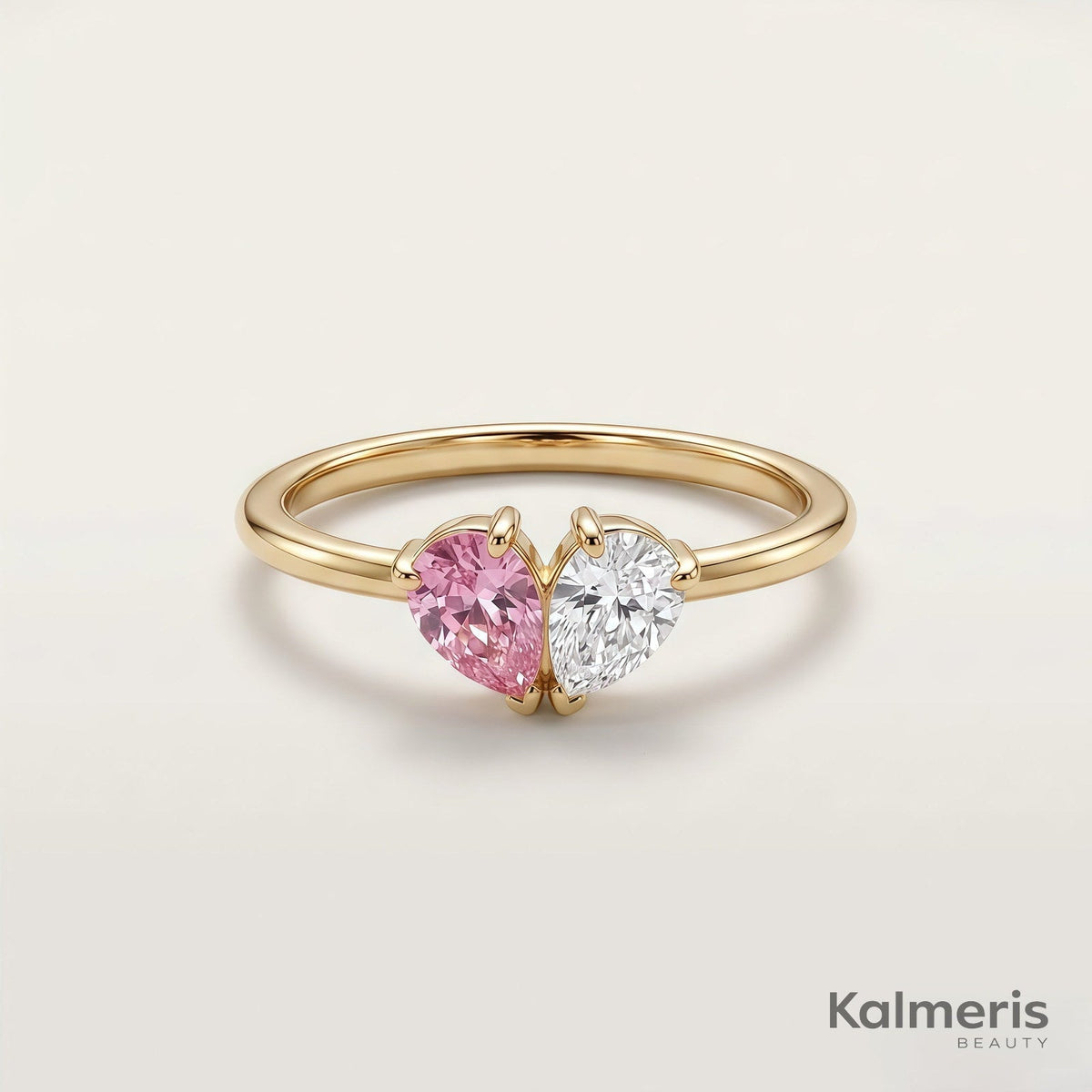Liora Ring – 18K gold plated, two teardrop birthstones