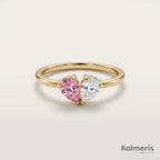 Liora Ring – 18K gold plated, two teardrop birthstones